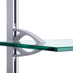 Sleek Satin Aluminum Arch Shelf Bracket Set for 12" Deep Shelves