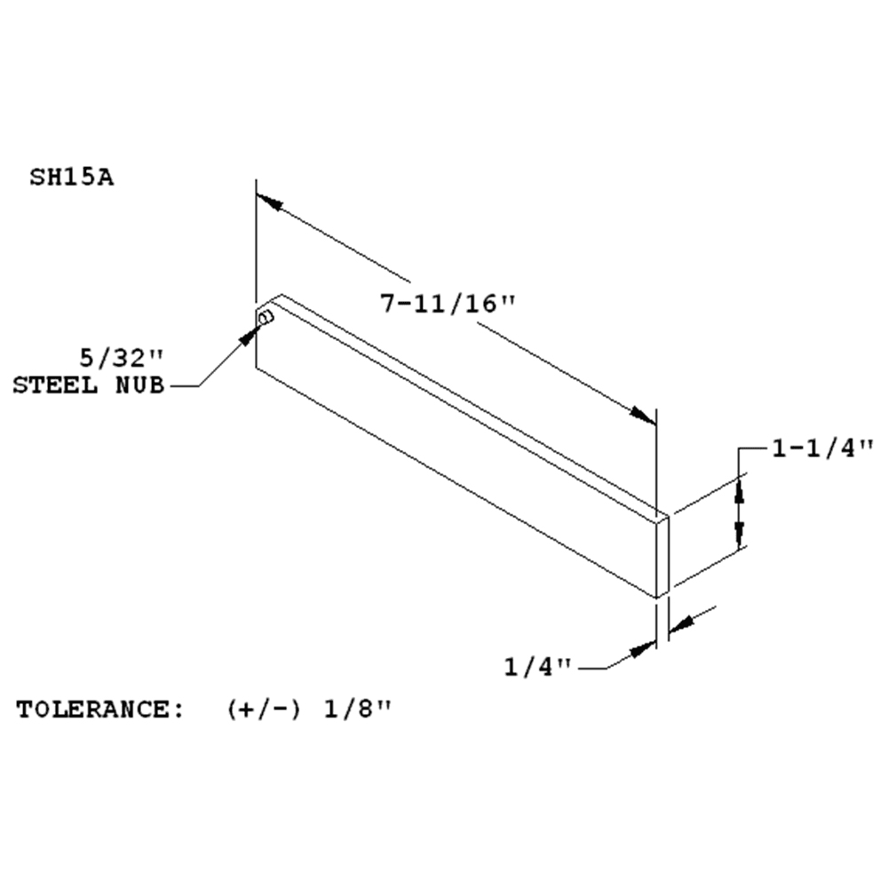 SH15A shelf bracket with steel nub and sliding track from Doug Mockett And Company Inc