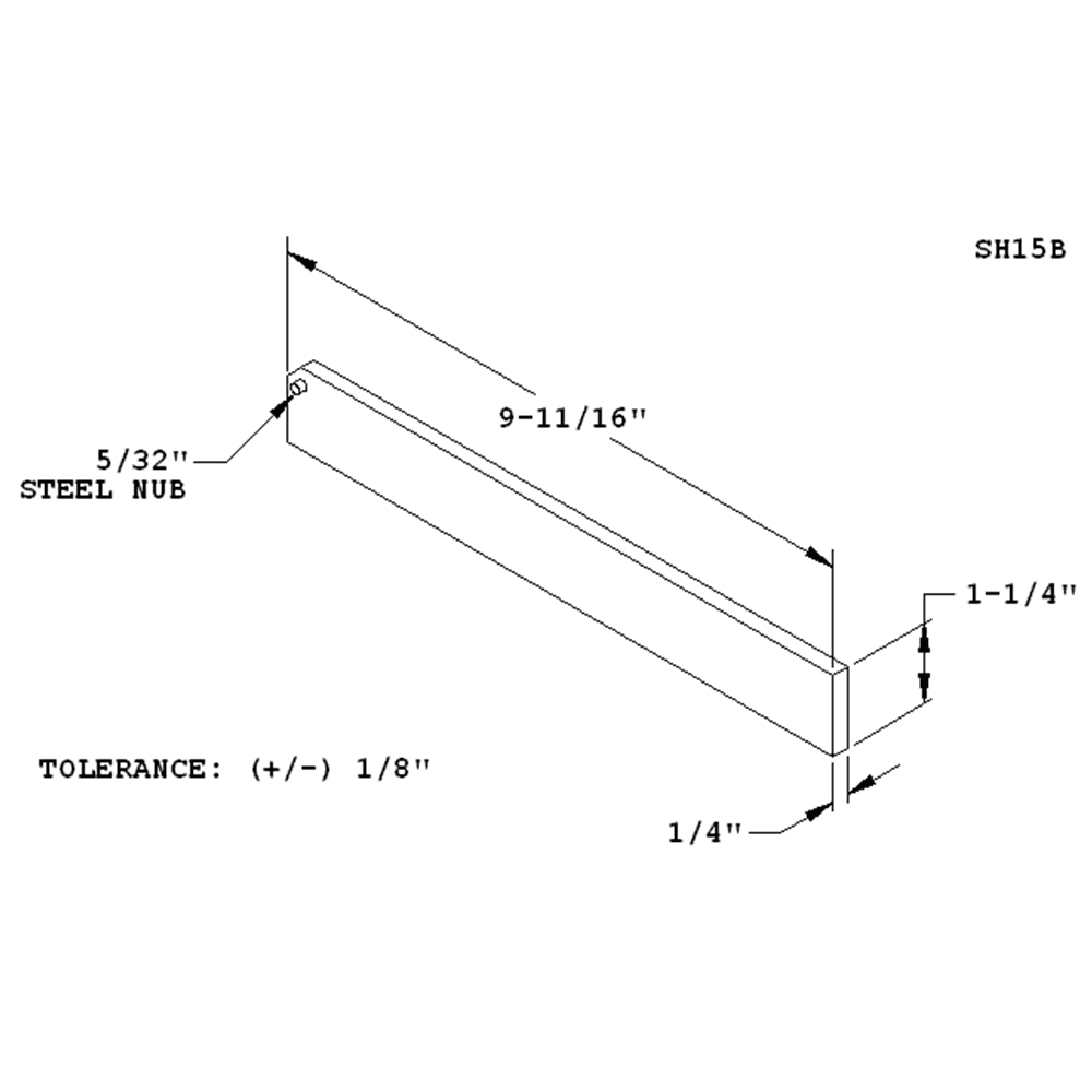 SH15B sliding shelf bracket with steel nub lock by Doug Mockett And Company Inc