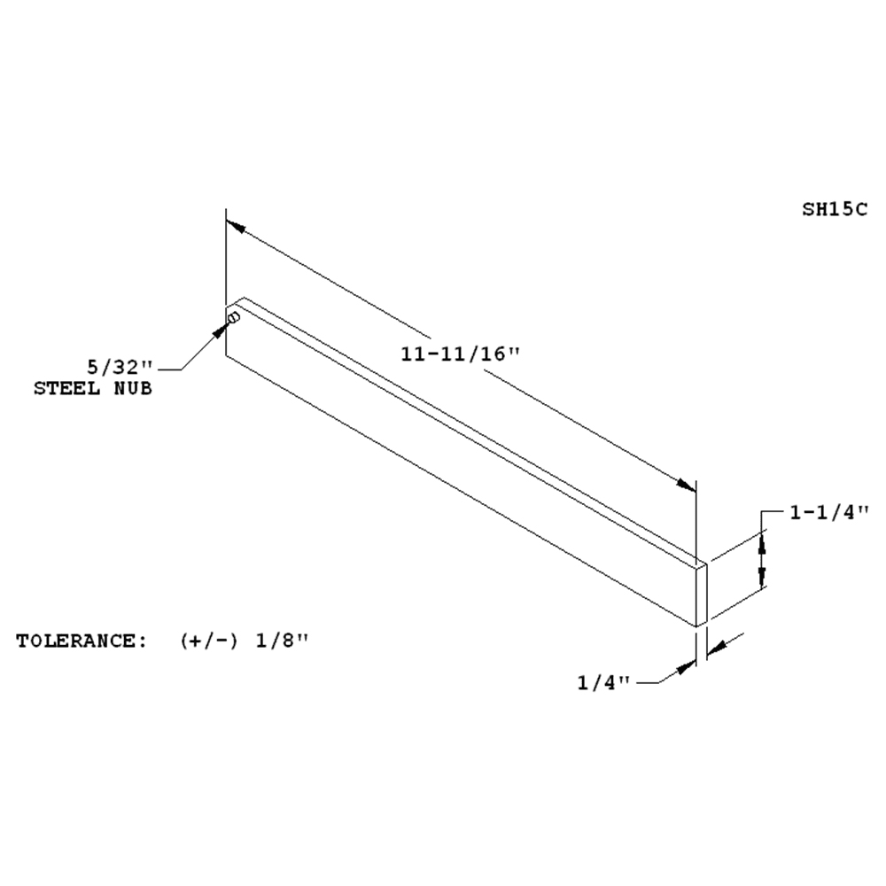 SH15C sliding shelf bracket with steel nub - Doug Mockett And Company Inc