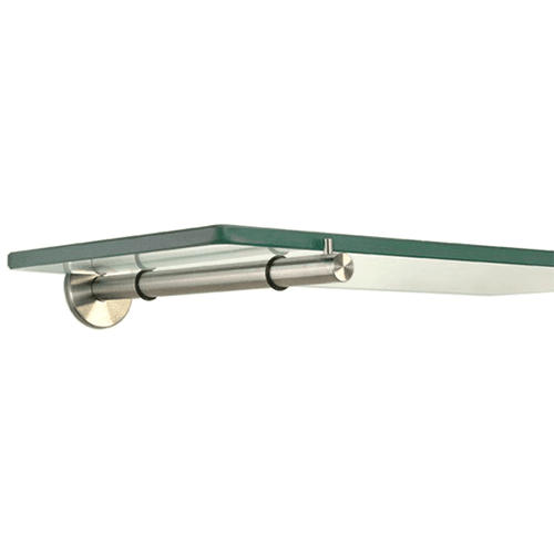 Satin stainless steel finish rod and pin shelf bracket with retaining pin for secure hold - Doug Mockett And Company Inc