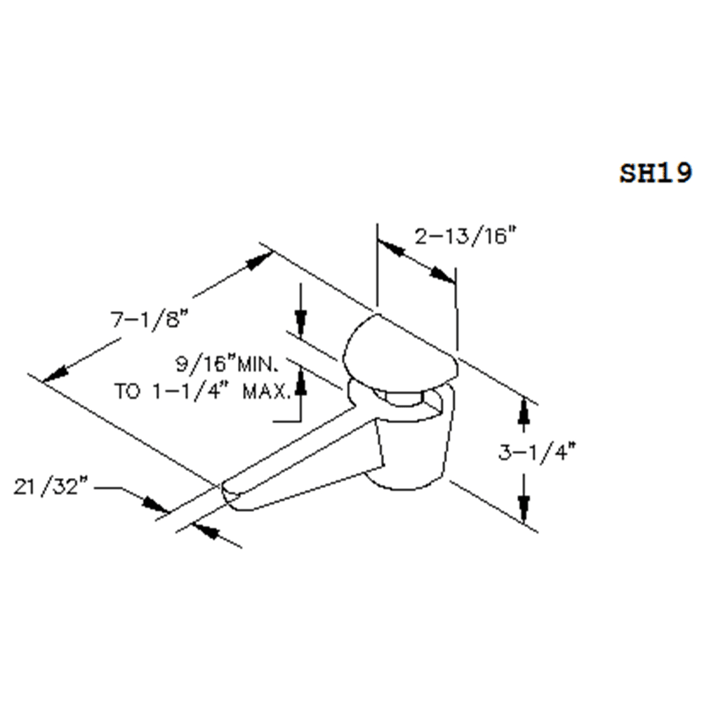 Sophisticated shape adds elegance to any shelf with SH19 bracket