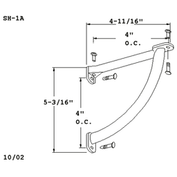 Glossy White Finish Arc Shelf Bracket mounted below shelf