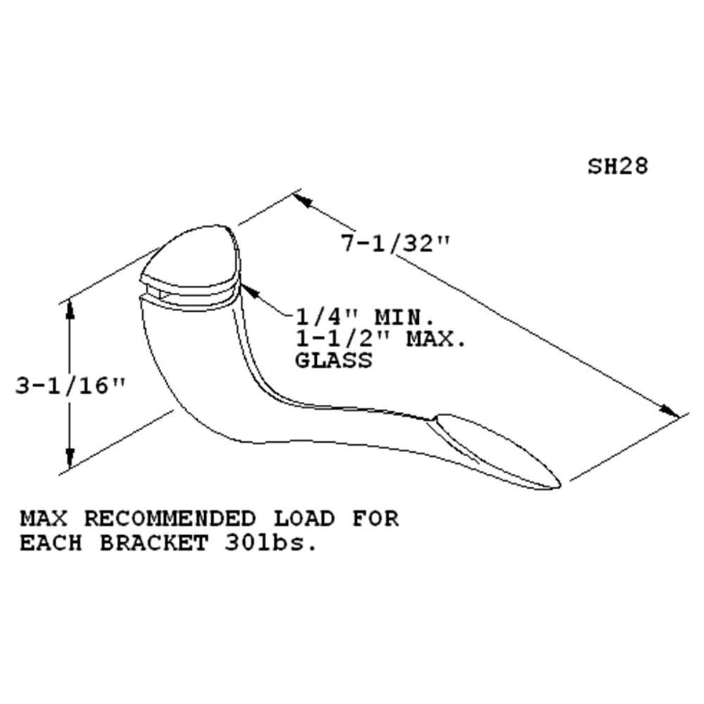Polished Chrome 9" x 7-1/32" Shelf Bracket by Doug Mockett And Company Inc