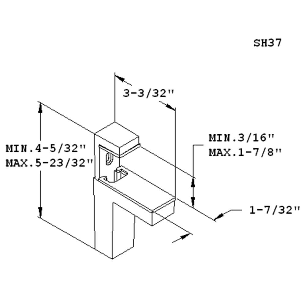 Adjustable L-Shaped Shelf Support - Maximum shelf depth is 8" - Doug Mockett And Company Inc