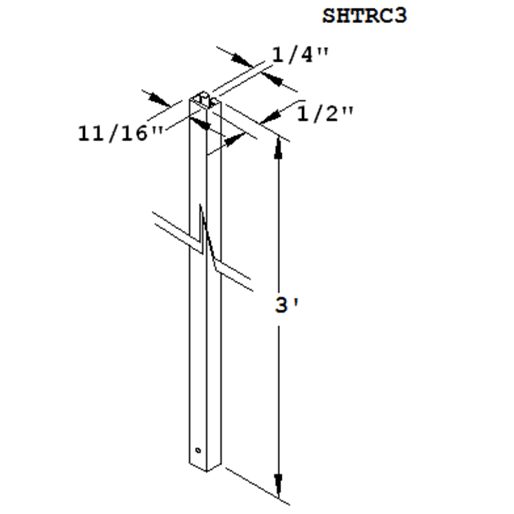 Surface or flush mounted 6'''' track for SH14-SH16C supports