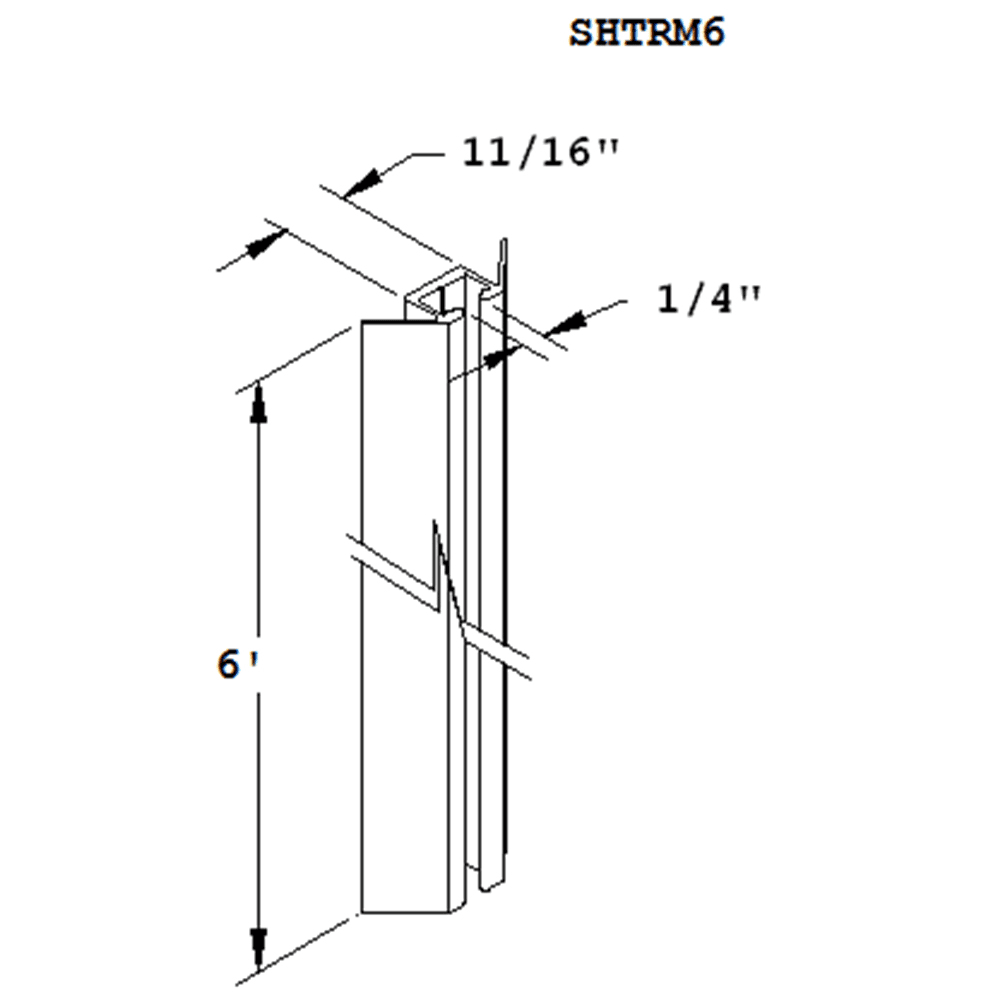 Surface mounted track with clean and unobstructed channel to positively lock brackets.