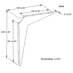 SWS4 Basic Work Surface Shelf Bracket in Matte Black Finish by Doug Mockett And Company Inc