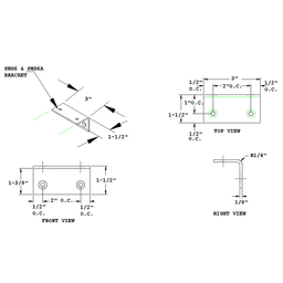 Doug Mockett And Company Inc - 3" L-Bracket for SWS6, Satin Stainless Steel Finish - Sleek and durable L-shaped bracket for SWS6 and SWS6A