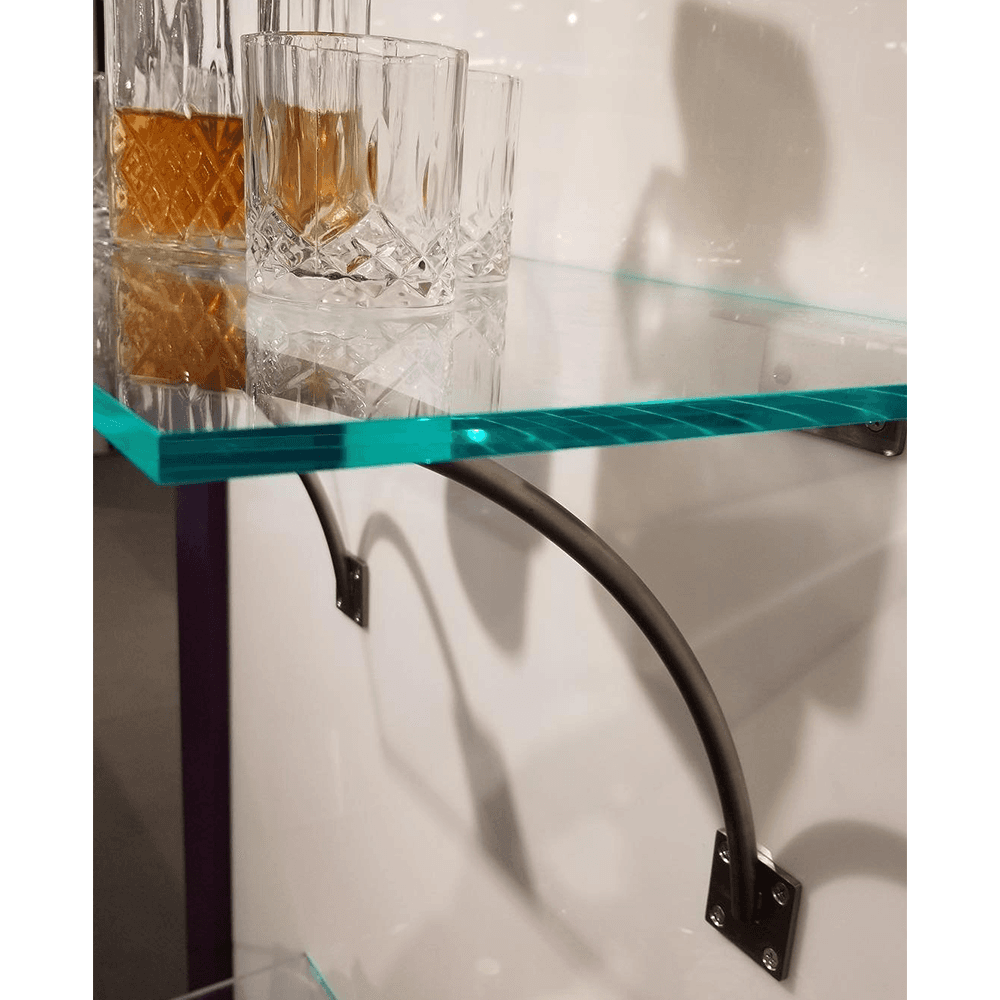 Kitchen counter bracket with 1/2 inch diameter stainless steel tubing