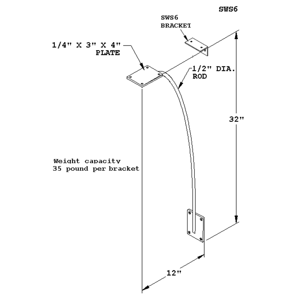 Stainless steel counter support bracket for kitchen with slim-line design