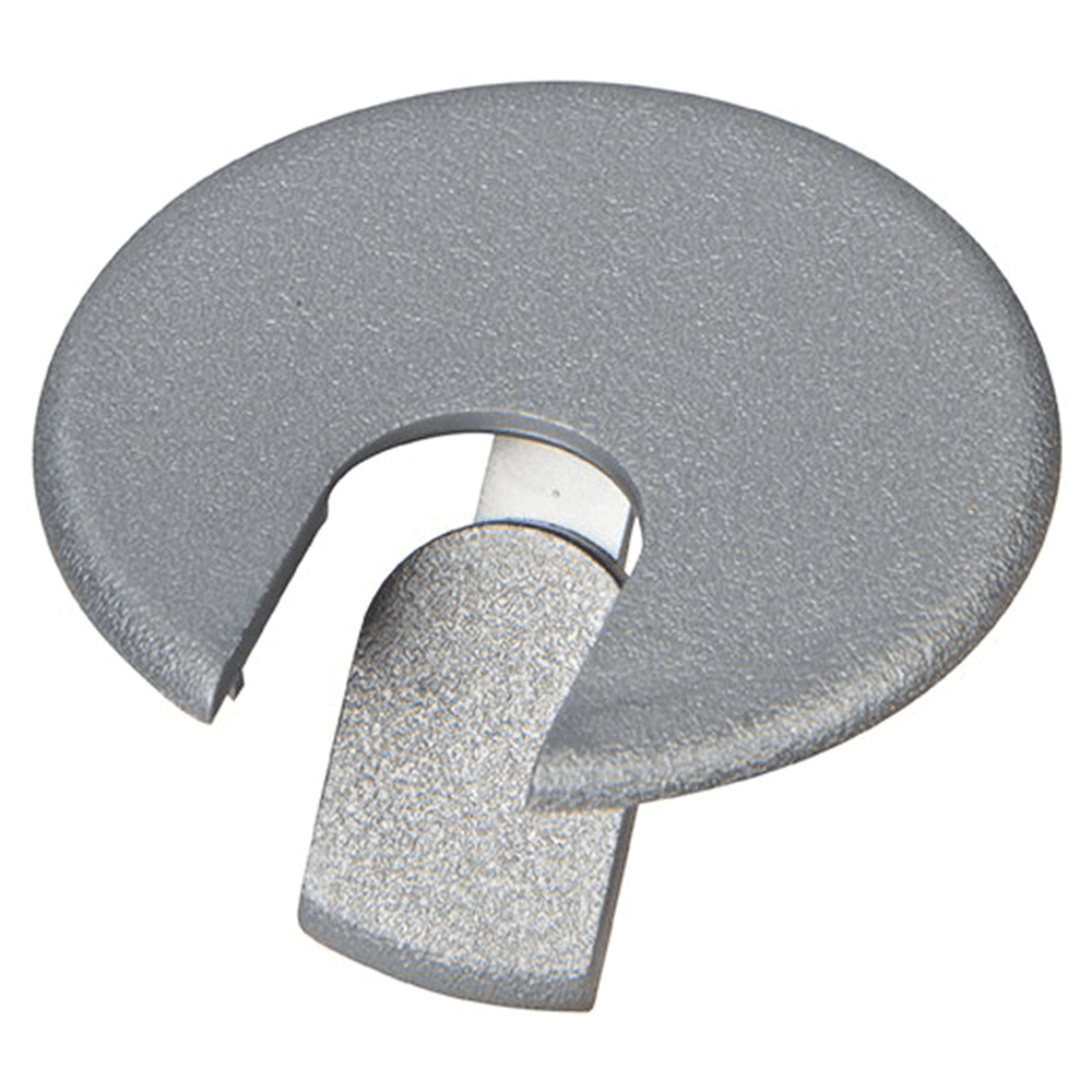 Metallic Silver TG2 Grommet Cap with Flip-TopAr Tab for Cord Slot Cover