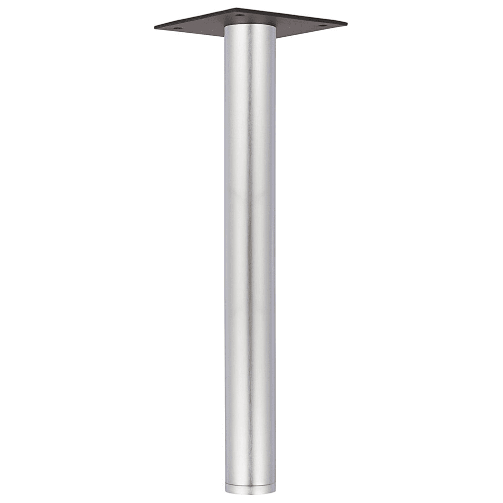3" Diameter x 27" High Table Leg with Plate Leveler, Satin Chrome by Doug Mockett And Company Inc