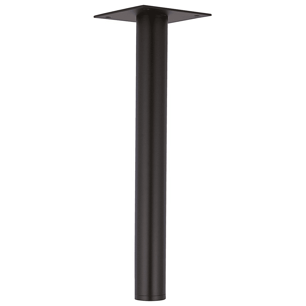 Matte black table leg with plate leveler, 27" high, 3" diameter - Doug Mockett And Company Inc.