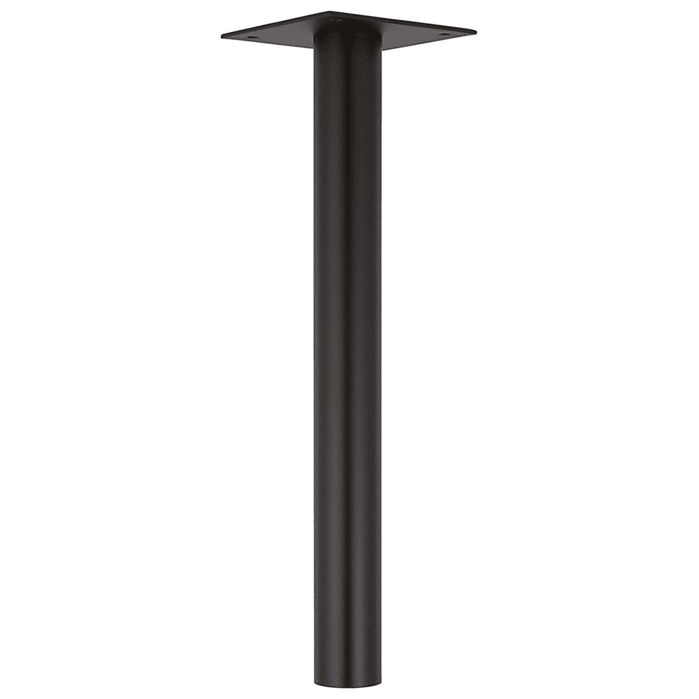Matte black table leg with classic design, 3" diameter x 28-1/2" high