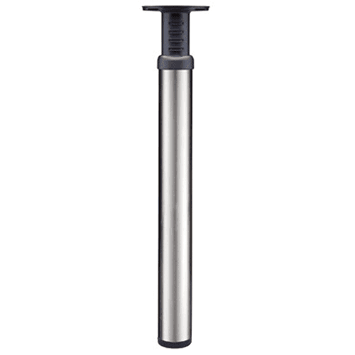 Adjustable Table Leg, 3-1/4" Diameter x 36-1/4" High, Satin Chrome Finish, Smooth Tube
