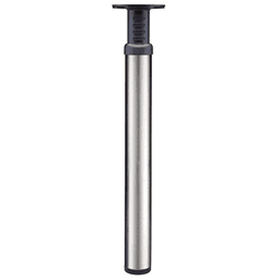 Adjustable Table Leg, 3-1/4" Diameter x 36-1/4" High, Satin Chrome Finish, Smooth Tube