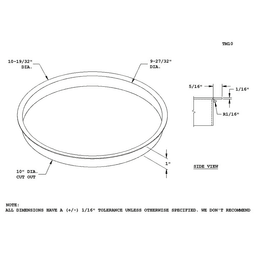 Trash Grommet Liner for 10" Hole in Satin Stainless Steel by Doug Mockett And Company Inc