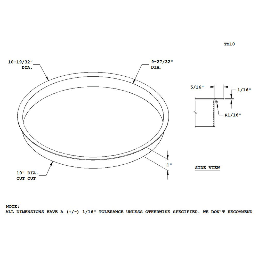 Polished Stainless Steel Trash Grommet Liner for 10" Hole by Doug Mockett And Company Inc