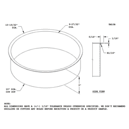 Satin Stainless Steel Trash Grommet for 10" Hole - Doug Mockett And Company Inc