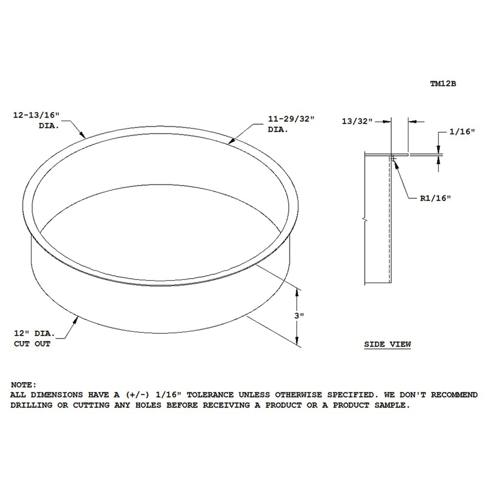 Satin Stainless Steel Trash Grommet for 12" Hole by Doug Mockett And Company Inc