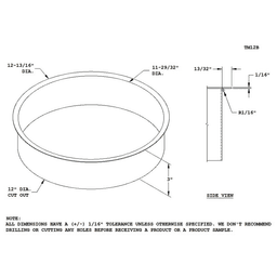 Satin Stainless Steel Trash Grommet for 12" Hole by Doug Mockett And Company Inc