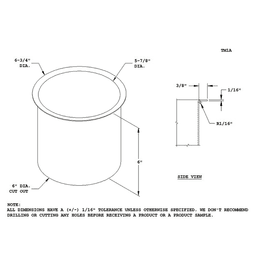 Satin Stainless Steel Trash Grommet for 6" Hole - Doug Mockett And Company Inc