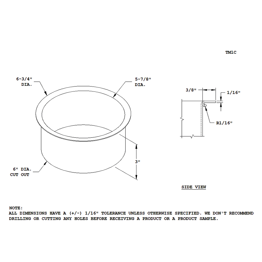 Satin Stainless Steel Trash Grommet for 6" Hole - Doug Mockett And Company Inc