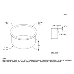 Satin Stainless Steel Trash Grommet for 6" Hole - Doug Mockett And Company Inc