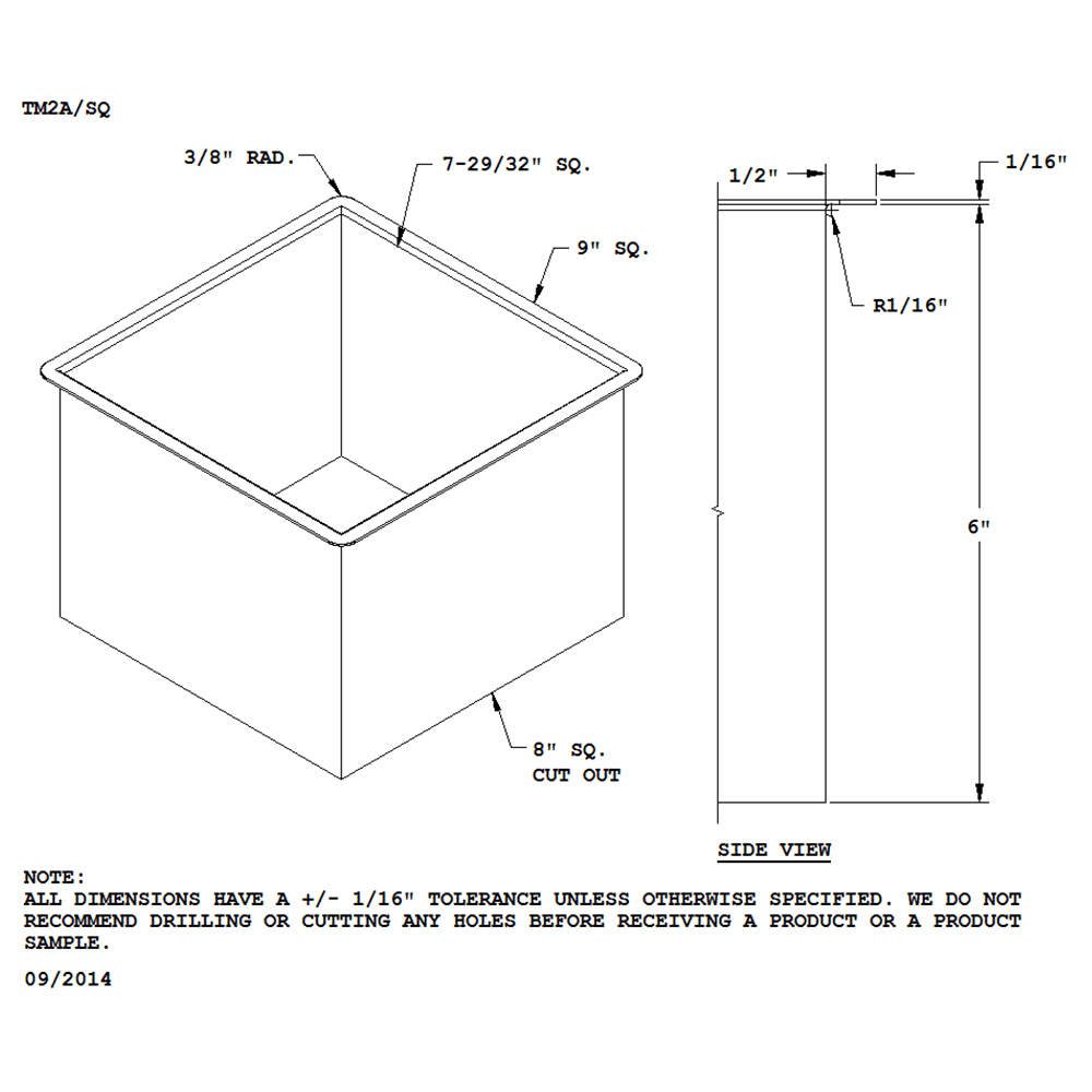 Satin Stainless Steel Trash Grommet Liner for 8" Hole - TM2 Model