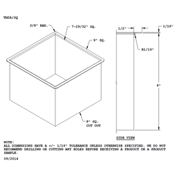 Satin Stainless Steel Trash Grommet Liner for 8" Hole - TM2 Model
