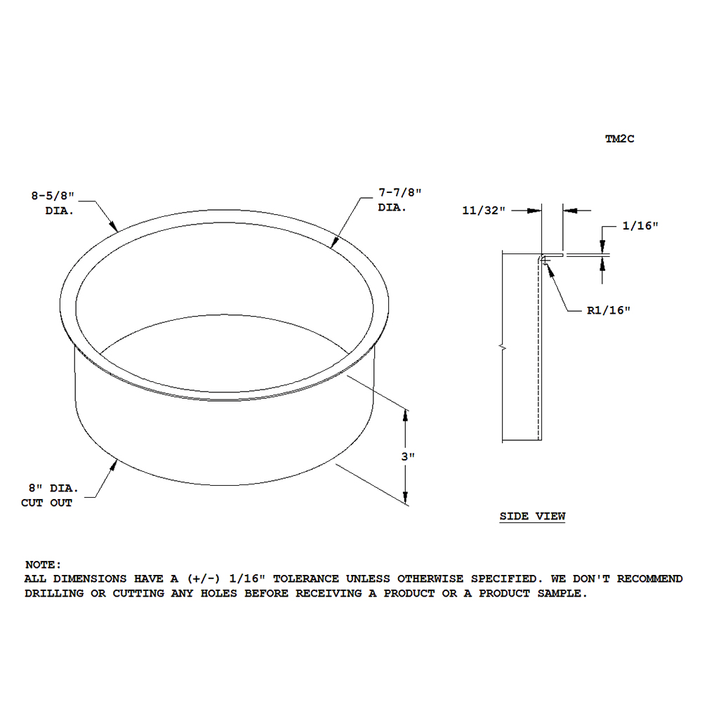 Trash Grommet for 8" Hole in Satin Stainless Steel from Doug Mockett And Co.