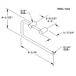 TPH1 Toilet Paper Holder with Retainer Pin, Satin Stainless Steel - Image 1