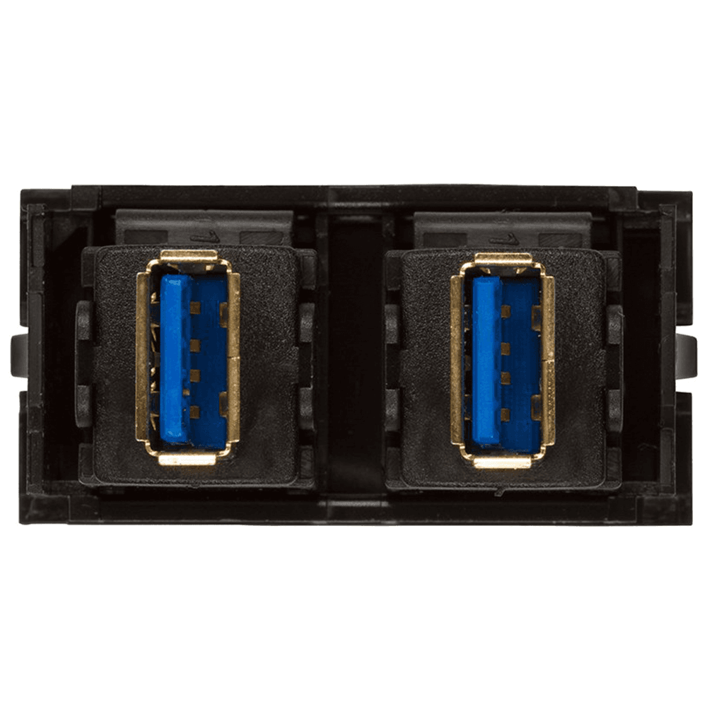 Dual USB A Connector, Black - Female to Female