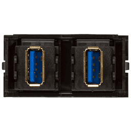 Dual USB A Connector, Black - Female to Female