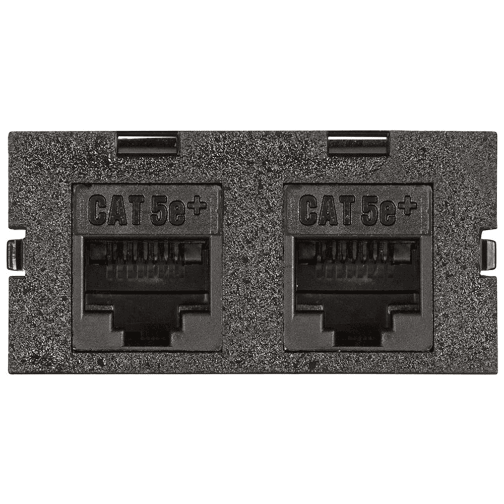 Black Dual Cat5e RJ45 Universal Kit with Insert Option by Doug Mockett And Company Inc