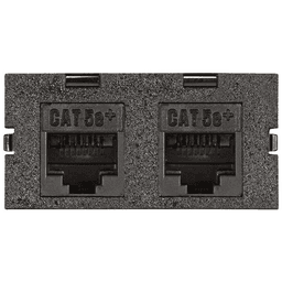 Black Dual Cat5e RJ45 Universal Kit with Insert Option by Doug Mockett And Company Inc