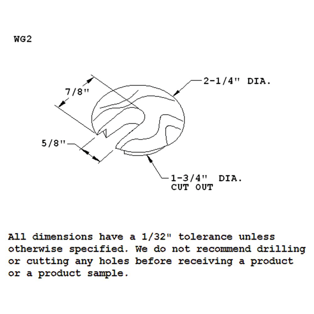 Maple Grommet - 2-1/4" Round Wood Grommet for 1-3/4" Hole