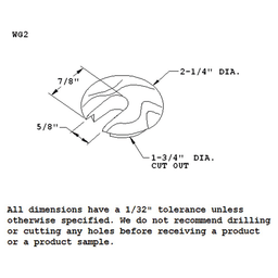 Maple Grommet - 2-1/4" Round Wood Grommet for 1-3/4" Hole