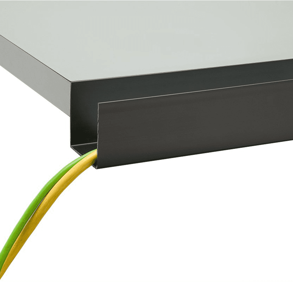 Black wire manager for discreet wire organization by Doug Mockett And Company Inc