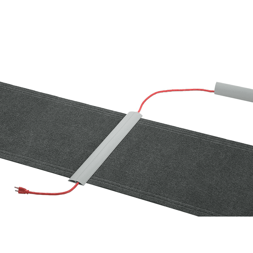 Matte black wire manager for floor cover devices