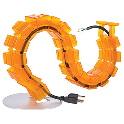 Four separate channels of the Translucent Orange Snake Wire Manager