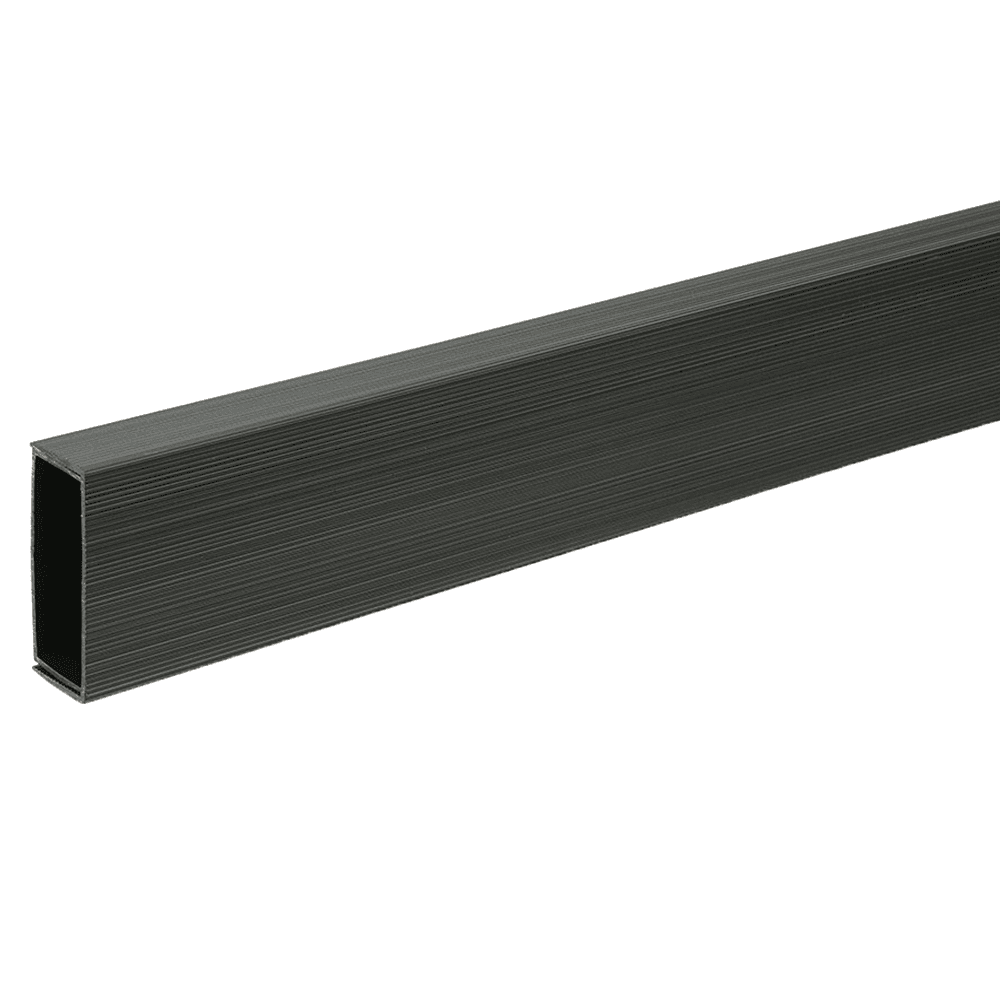 Matte black J-shape wire manager for under desk use, 1''''-6''''.