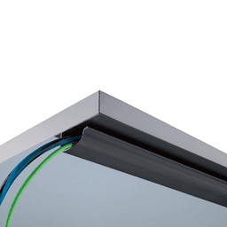 Pragmatic and simple wire manager with flange top and bottom for fastening.