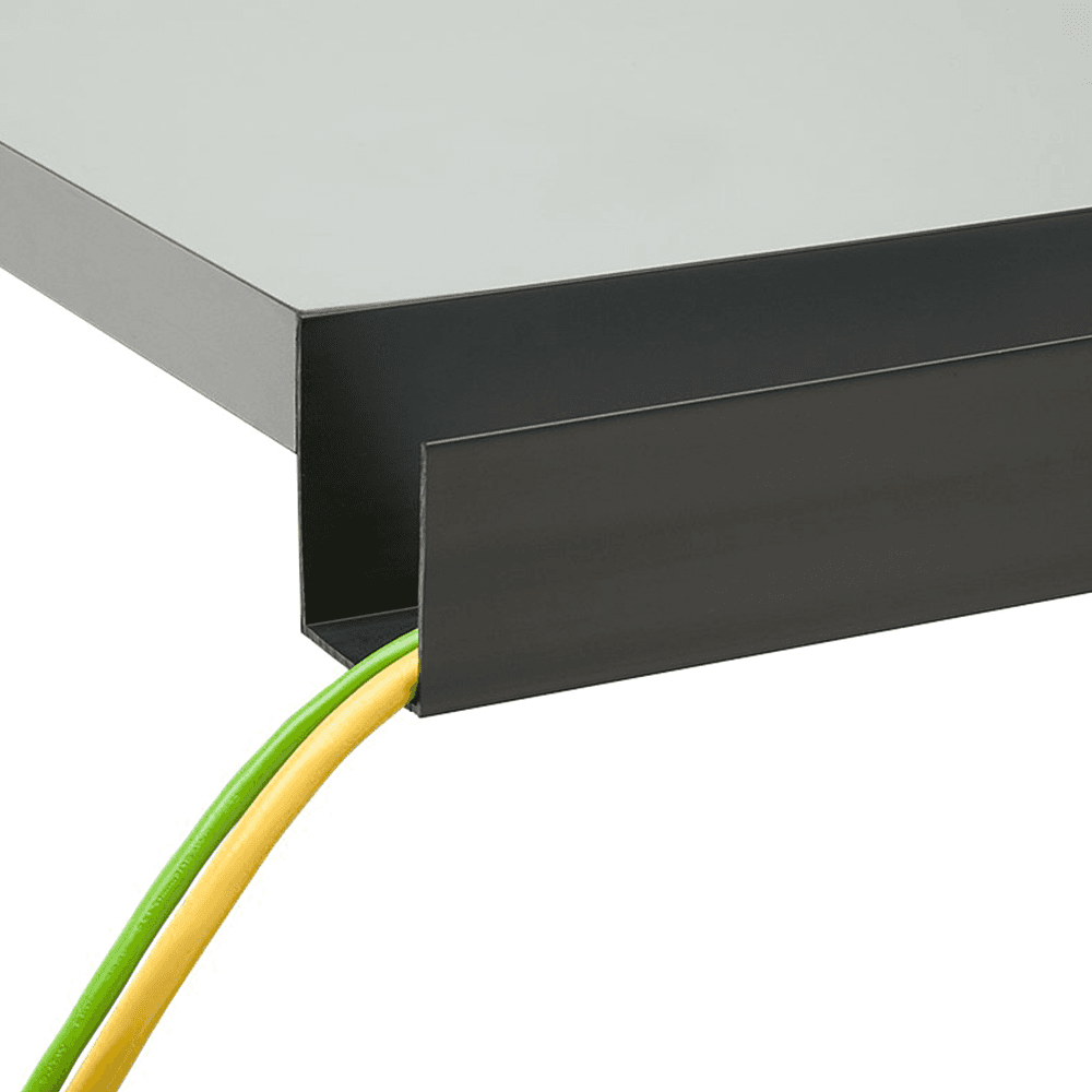 WM9 Matte Black Wire Manager with Back Wall Raised to 5/8 Inches by Doug Mockett And Company Inc