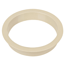 Plastic 4" grommet sleeve in putty for organizing wires and cables