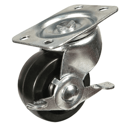 2 inch soft rubber swivel caster for store fixtures, office equipment, and light industrial use