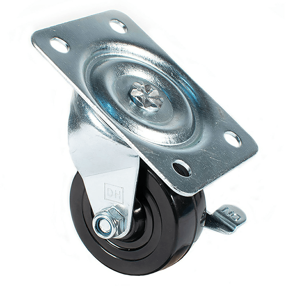 C-GD 2-1/2" hard rubber swivel caster with brake for heavy capacities