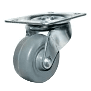Non-marking gray swivel caster for general duty use by Dh Casters International with sizes from 2-1/2 inches and corrosion-resistant zinc plating.