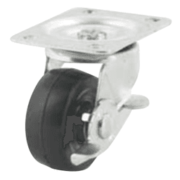 2-1/2" General Duty Soft Rubber Swivel Caster with Brake - Dh Casters International